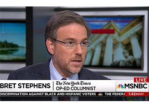 <p><strong>Bret Stephens sought-out as contributor by MSNBC and NBC News </strong></p>
