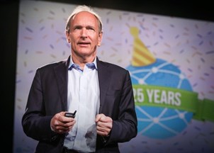 <p>Sir Tim Berners-Lee celebrates the 35th anniversary of the internet</p>