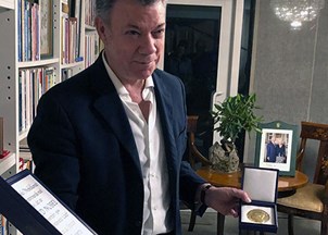 <p>President Juan Manuel Santos is the subject of a powerful documentary </p>